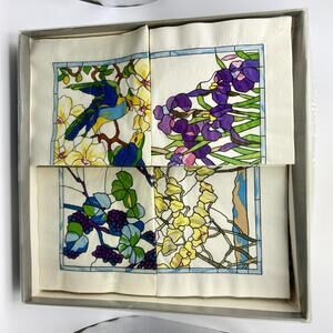 Metropolitan Museum Of Art Set 4 Paper Napkins Cocktail Birds Flowers Spring